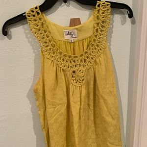 Milly Yellow Tank Blouse with Button Details